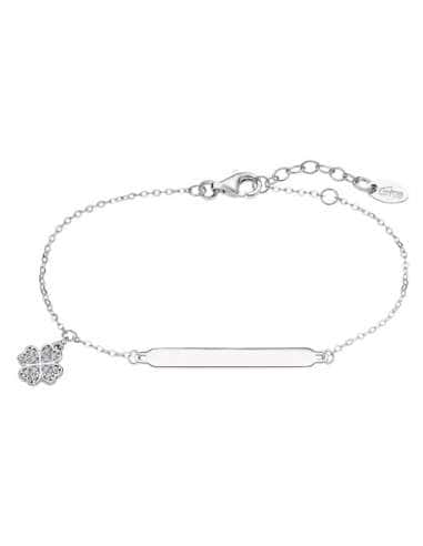 Pulsera Esclavita de Plata para Mujer con Charm de Trébol – Lotus LP3033-2/4