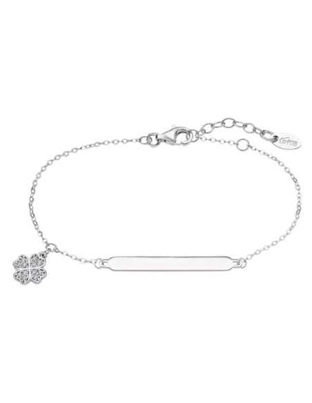 Pulsera Esclavita de Plata para Mujer con Charm de Trébol – Lotus LP3033-2/4