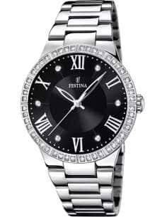Reloj para Mujer Esfera Negra, Circonitas y Números Romanos - Festina F16719/2