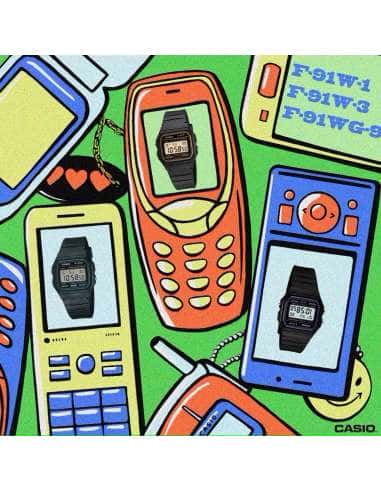 Reloj Casio para F-91W Digital Negro - Casio F-91W-1YEG