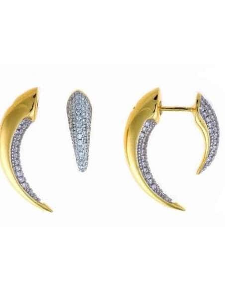 Pendientes para Mujer Pendientes en Plata de Ley con Baño de Oro y Circonitas Blancas - Salvatore 249A0027