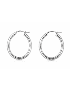 Pendientes para Mujer Aros lisos de caña Plata de primera ley - Hurjo 0033001537