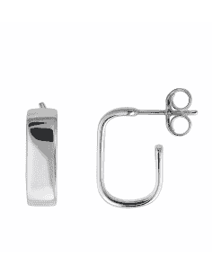 Pendientes para Mujer Rectángulo Abierto en Plata de Ley Rodiada - Salvatore 268A0007