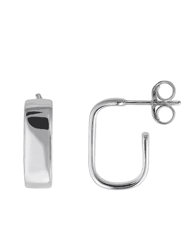 Pendientes para Mujer Rectángulo Abierto en Plata de Ley Rodiada - Salvatore 268A0007