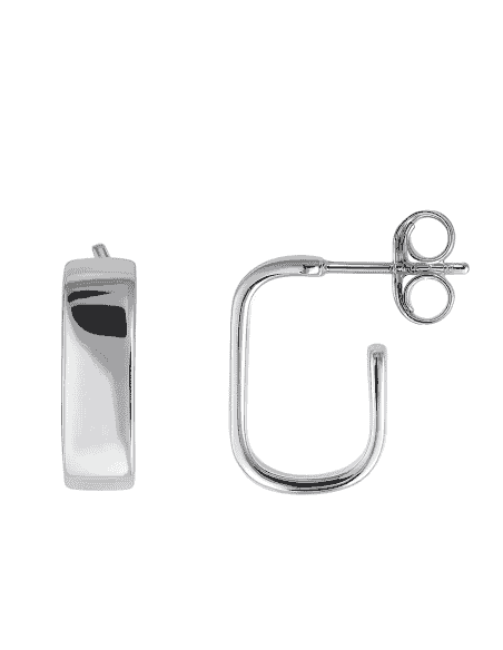 Pendientes para Mujer Rectángulo Abierto en Plata de Ley Rodiada - Salvatore 268A0007