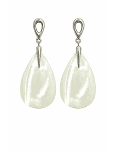 Pendientes  de Mujer Gota Nácar en Plata de Ley -  Plata 925
