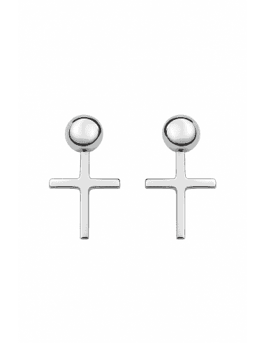 Pendientes para Mujer Cruz Minimal de Plata de Ley - Plata 925