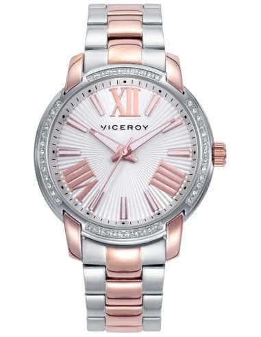 Reloj para Mujer de Acero Bicolor Plateado y Oro Rosa con Detalles de Circonitas- Viceroy 401266-83