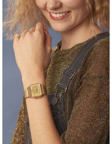 Reloj para Mujer Colección Retro Dorado  - Casio A700WEMG-9AEF