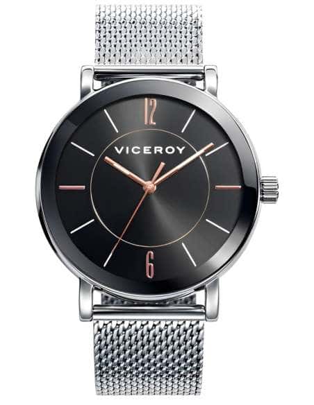 Reloj para Hombre con Correa de Malla y Esfera Negra Minimalista- Viceroy 40989-55