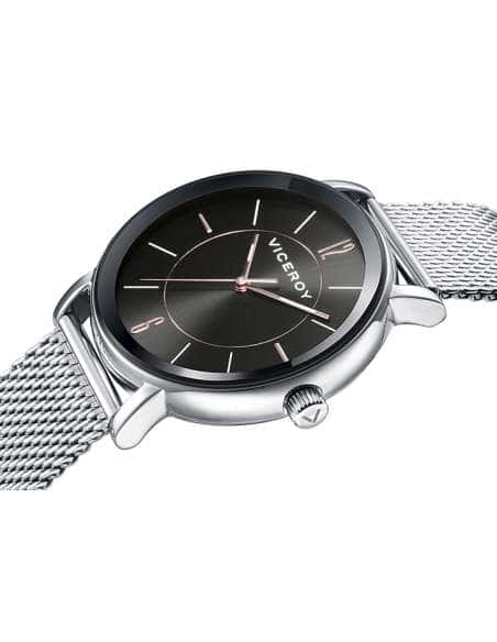Reloj para Hombre con Correa de Malla y Esfera Negra Minimalista- Viceroy 40989-55
