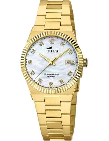 Reloj para Mujer Dorado con Esfera Nácar y Circonitas- Lotus 18840/1