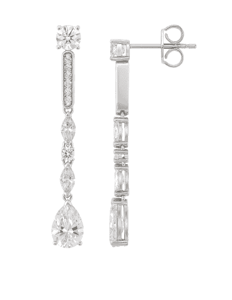 Pendientes largos para Mujer de plata con circonitas - Salvatore 136A0707