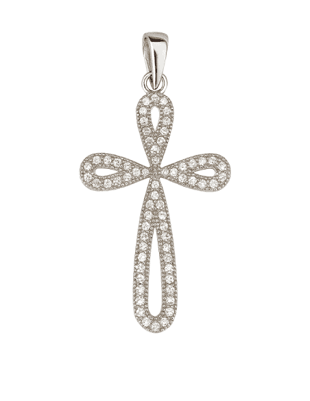 Colgante Cruz de la Vida con Circonitas en Plata de Ley - Plata 925