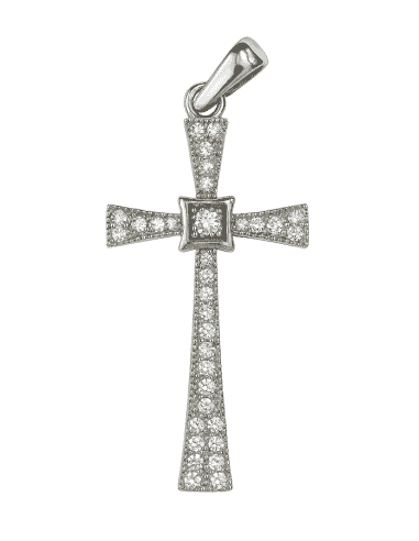 Colgante de plata Cruz con circonitas - Plata 925