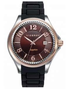 Reloj para Mujer Viceroy Esfera Marrón correa de Silicona Negra y Cristal de Zafiro - Viceroy 47889-45