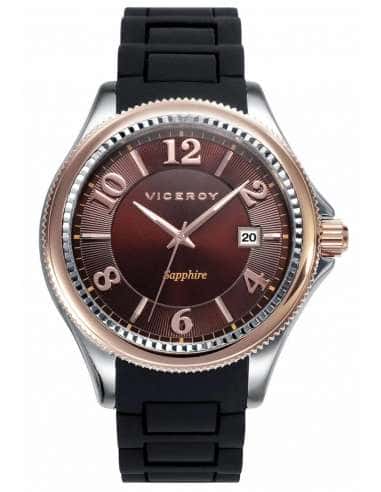 Reloj para Mujer Viceroy Esfera Marrón correa de Silicona Negra y Cristal de Zafiro - Viceroy 47889-45
