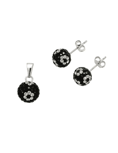 Juego para Mujer Pendientes y colgante en plata y piedras de cristal - Plata 925