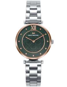 Reloj para Mujer de Acero Bicolor con Esfera Verde y Detalles Florales - Mark Maddox MM1015-63