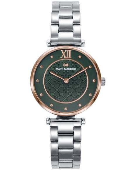Reloj para Mujer de Acero Bicolor con Esfera Verde Floral - Mark Maddox MM1015-63