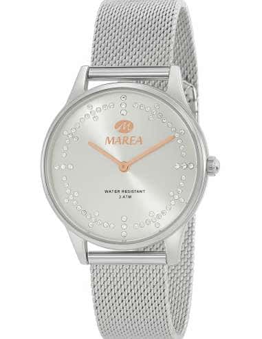 Reloj para Mujer Esfera Plateada con Circonitas e Índices Gold Rosé - Marea B54233/1