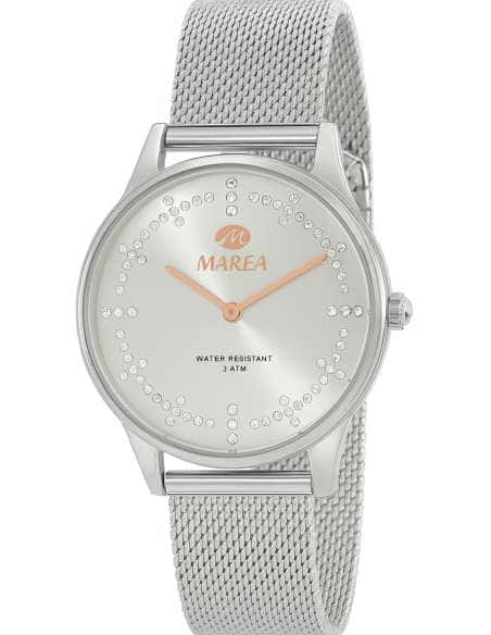Reloj para Mujer Esfera Plateada con Circonitas e Índices Gold Rosé - Marea B54233/1