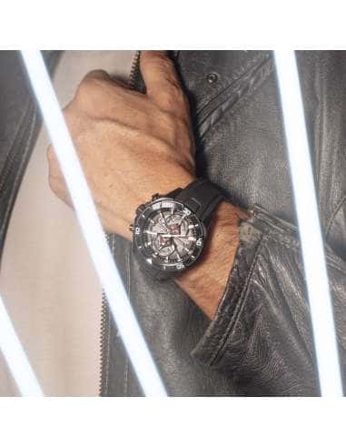 Reloj para Hombre Cronógrafo con Correa Negra y Esfera Azul - Lotus 18945/6