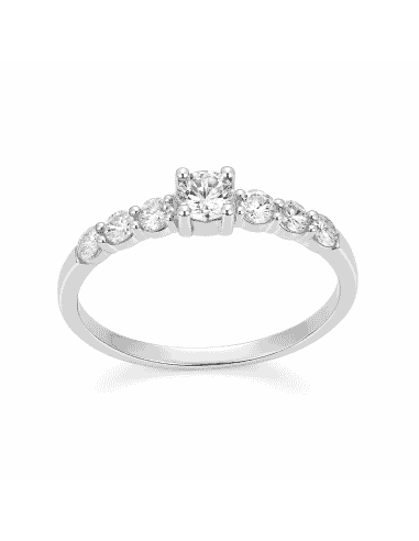 Anillo para mujer Plata con Circonitas Engastadas en Plata de Ley - Plata 925