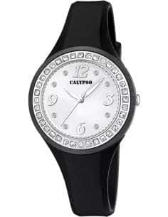 Reloj para Mujer Negro con Circonitas y Esfera Plateada - Calypso K5567/F