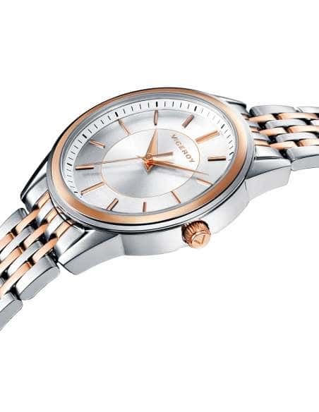Reloj para Mujer de Acero Bicolor con Detalles Rosados y Esfera Plateada - Viceroy 401072-97