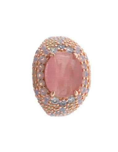 Anillo para Mujer de plata chapado en oro rosa con circonitas y cristal rosa  -  Salvatore 252S0060/14