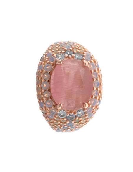 Anillo para Mujer de plata chapado en oro rosa con circonitas y cristal rosa  -  Salvatore 252S0060/14