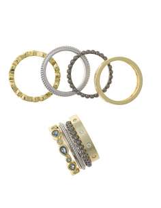 Set 4 anillos en uno para Mujer Plata con Circonitas blancas y azules - Salvatore 211S0113/18