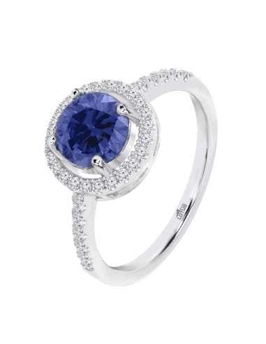 Anillo para Mujer de Plata con Circonita Azul y Pavé de Circonitas - Lotus LP3790-3/114
