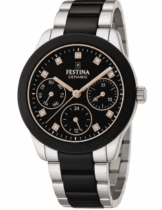 Reloj para Mujer Ceramic y Multifunción con Detalles en Negro y Cristales Swarovski - Festina F20497/3