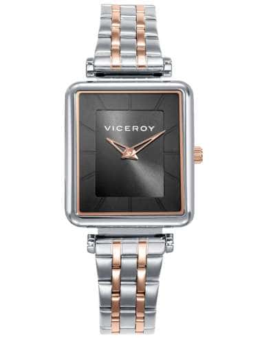 Reloj para Mujer Rectangular Bicolor con Esfera Negra - Viceroy 401240-57