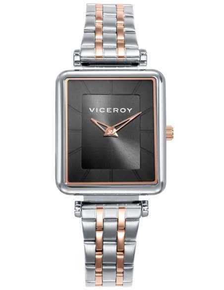 Reloj para Mujer Rectangular Bicolor con Esfera Negra - Viceroy 401240-57