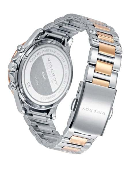 Reloj para Mujer Cronógrafo Bicolor en Acero con Detalles Rosé y Circonitas- Viceroy 42434-93