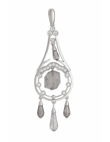 Colgante para Mujer de plata con circonitas blancas y color amatista - Plata 925