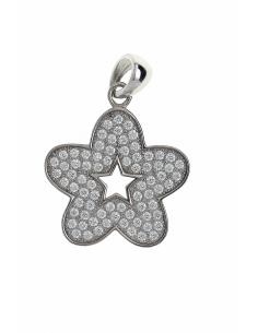 Colgante para Mujer de Plata en Forma de Flor con Circonitas - Plata 925