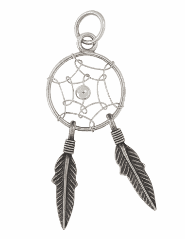 Colgante para Mujer Atrapasueños de Plata de Ley con Plumas - Plata 925