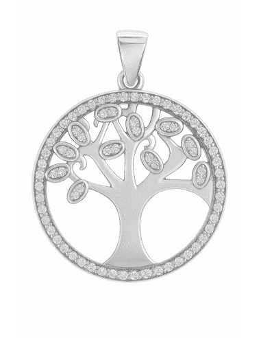 Colgante para Mujer de Plata Árbol de la Vida con Circonitas - Plata 925