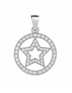 Colgante para Mujer de Plata con Forma de Estrella y Circonitas - Plata 925