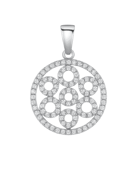 Colgante para Mujer de Plata con Circonitas Diseño Círculos - Plata 925