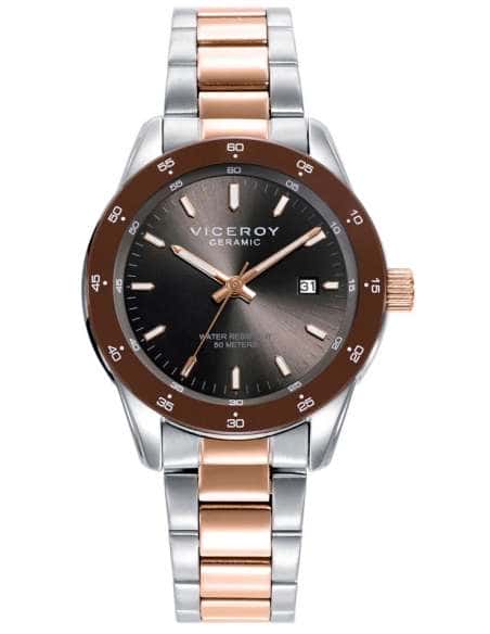 Reloj para Mujer Ceramic con Bisel Cerámico Marrón y Calendario - Viceroy 401246-17