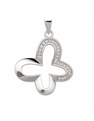 Colgante para Mujer de Plata Mariposa con Circonitas - Plata 925