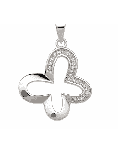 Colgante para Mujer de Plata Mariposa con Circonitas - Plata 925