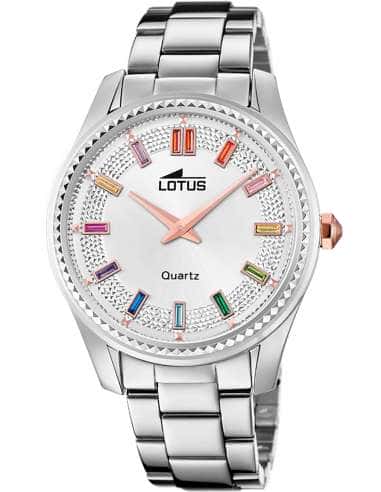 Reloj para Mujer con Esfera Plateada y Circonitas Multicolor - Lotus 18898/2