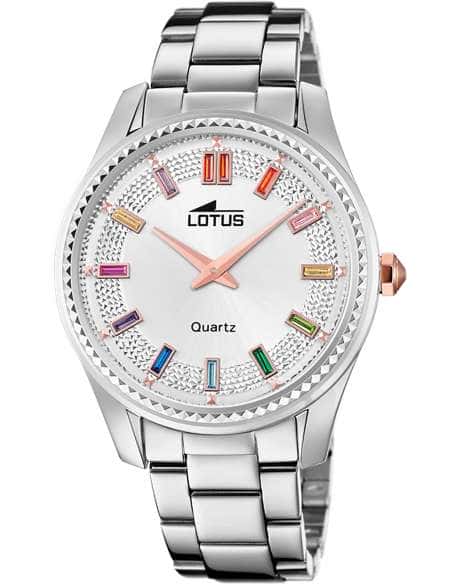Reloj para Mujer con Esfera Plateada y Circonitas Multicolor - Lotus 18898/2