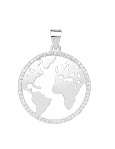 Colgante para Mujer Mundo de Plata con Circonitas - Plata 925
